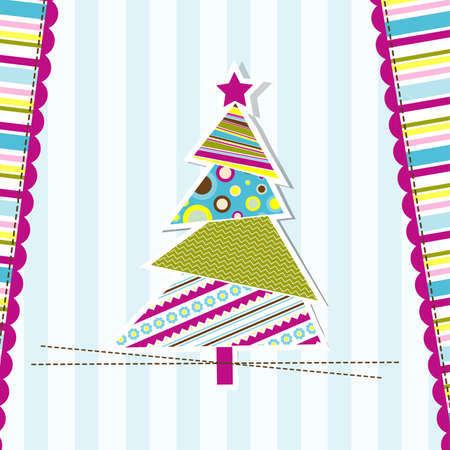 Template christmas greeting card, vector illustrationのイラスト素材