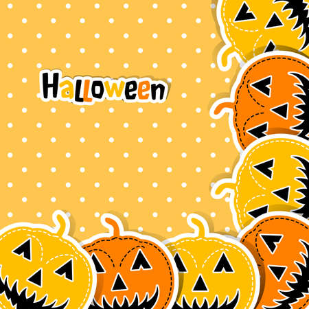 Template Halloween greeting card, vector scrap illustrationのイラスト素材