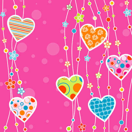 Template heart greeting card, vector illustrationのイラスト素材
