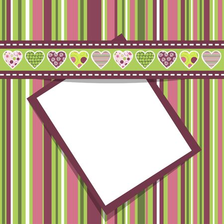 Template heart greeting card, vector illustrationのイラスト素材