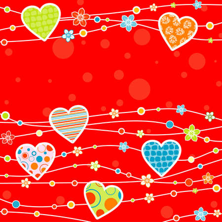 Template heart greeting card, vector illustrationのイラスト素材