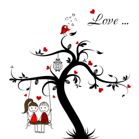 Love story card, vector illustrationのイラスト素材