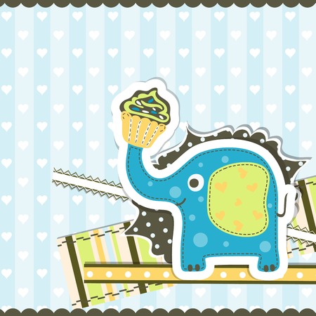 Template greeting card, vector scrap illustrationのイラスト素材