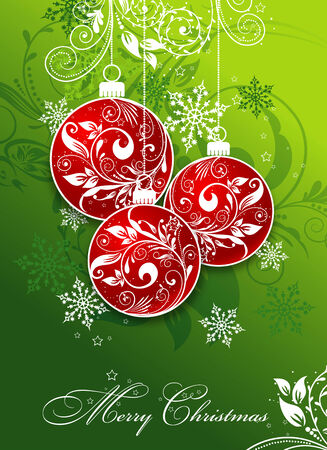 Christmas card with an ornament, vector illustrationのイラスト素材
