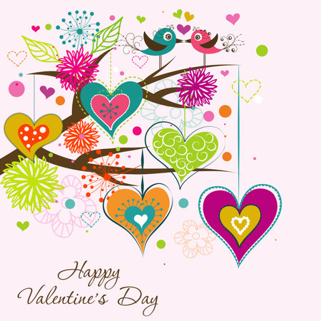 Template Valentine greeting card, vector illustrationのイラスト素材