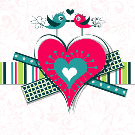 Template Valentine greeting card, vector illustrationのイラスト素材