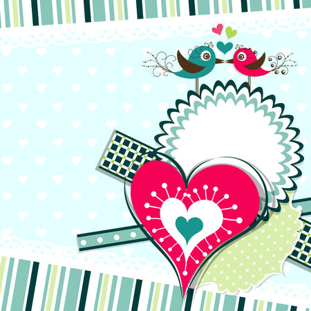 Template Valentine greeting card, vector illustrationのイラスト素材