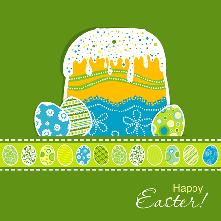 Template Easter greeting card, vector illustrationのイラスト素材