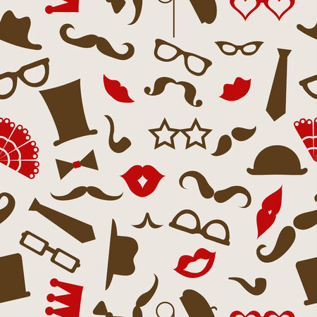 Hipster seamless pattern, vector illustrationのイラスト素材