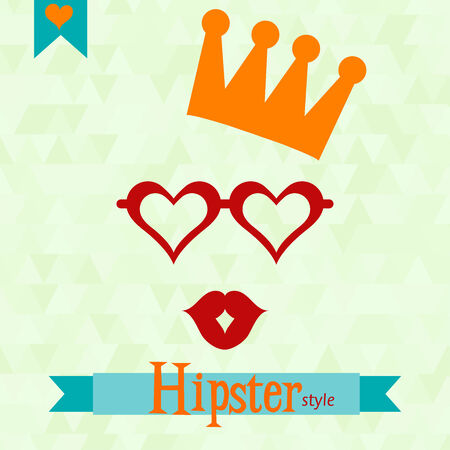 Hipster greeting card, vector illustrationのイラスト素材