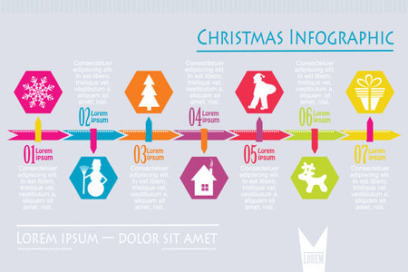 Christmas infographic, vector illustrationのイラスト素材