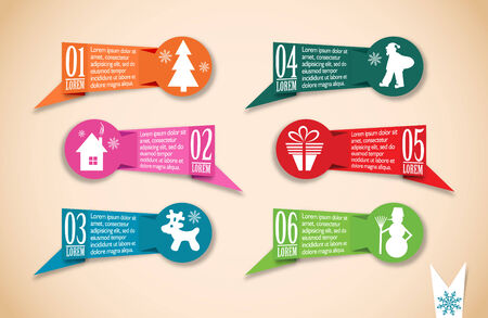 Origami Christmas banners set, vector illustrationのイラスト素材