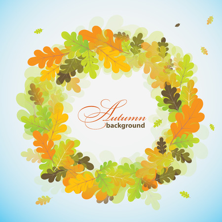 Oak autumn background, vector illustrationのイラスト素材