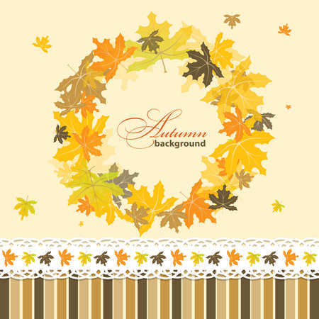 Maple autumn background, vector illustrationのイラスト素材
