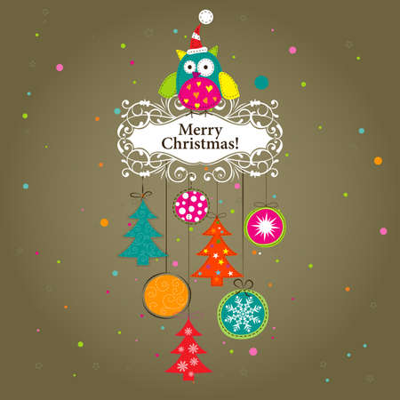 Template Christmas greeting card,  vector illustrationのイラスト素材