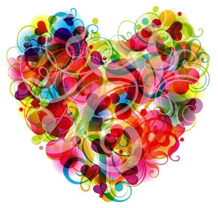 Template heart greeting card, vector illustrationのイラスト素材