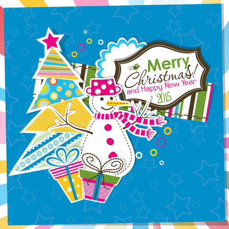 Template Christmas greeting card, vector illustrationのイラスト素材