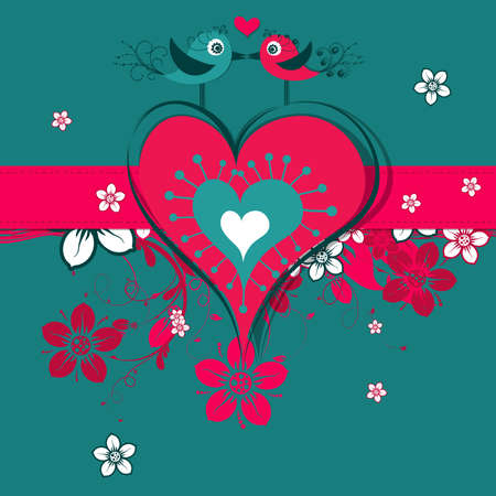 Template Valentine greeting card, vector illustrationのイラスト素材