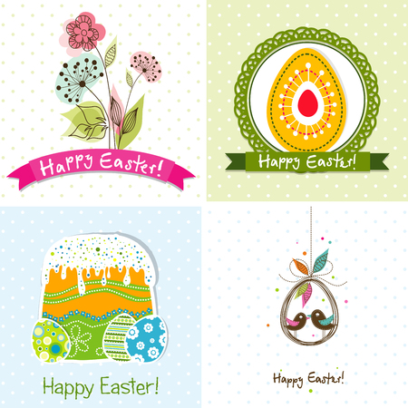 Template Easter greeting card, vector illustrationのイラスト素材
