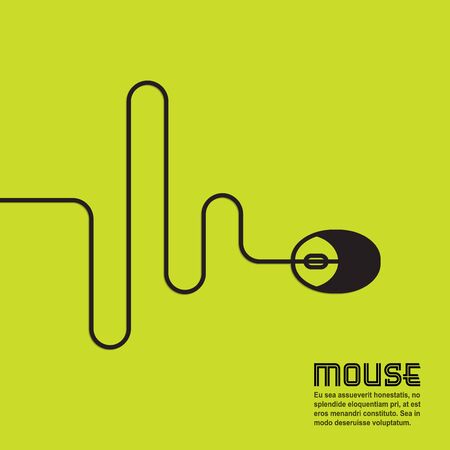 Line in the form of a computer mouse with space for text, vectorのイラスト素材