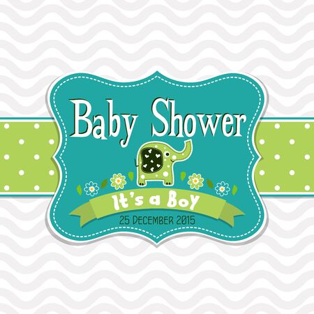 Template greeting card -  baby shower, vector illustrationのイラスト素材
