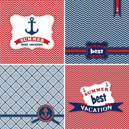 Abstract wave sea pattern with minimal round text box, vector illustrationのイラスト素材