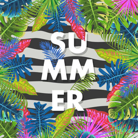 Tropical summer patternのイラスト素材