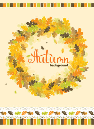 Background with multicolor autumn leaves. Vector illustration. Layout for discount labels and shopping.のイラスト素材