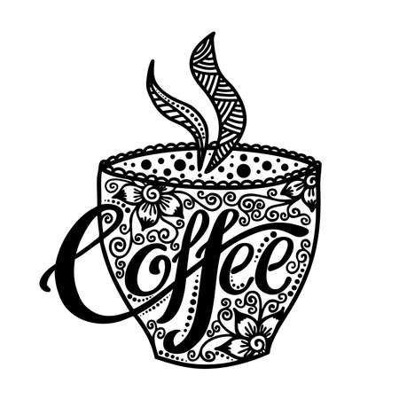 Ð¡up of coffee template lettering designのイラスト素材