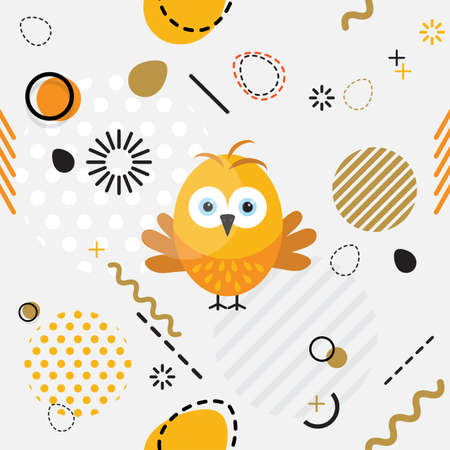 Trendy seamless, Memphis style Easter geometric pattern.のイラスト素材