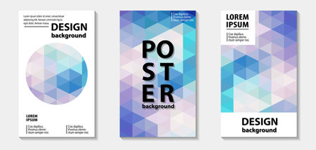 Colorful mosaic template geometric covers design. Vector illustration with gradients. Minimalistic geometric patterns.のイラスト素材