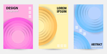 Trendy colorful  template covers design. Geometric vector pattern gradients.  Design backgrounds for brochure and promotion template.のイラスト素材