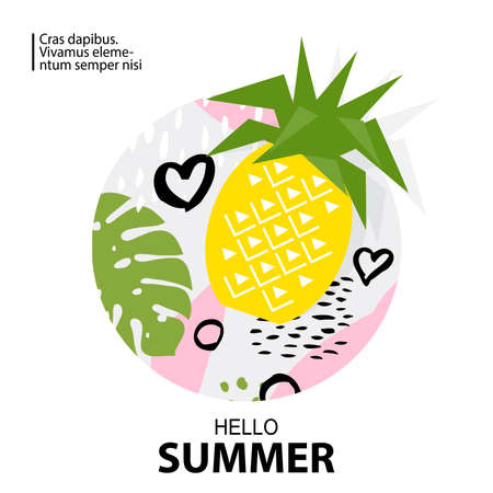 Trendy Tropic and pineapple background. Design background for booklet, cards, invitation, brochure...