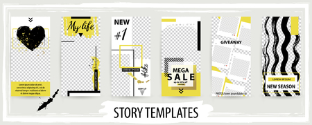 Trendy editable template for social networks stories, valentine vector illustration. Design backgrounds for social media.のイラスト素材