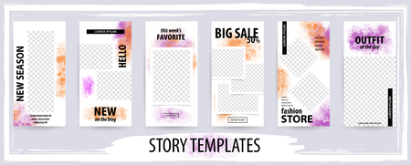 Trendy editable template for social networks stories, vector illustration. Design backgrounds for social media.のイラスト素材
