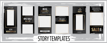 Trendy editable template for social networks stories, vector illustration. Design backgrounds for social media.のイラスト素材