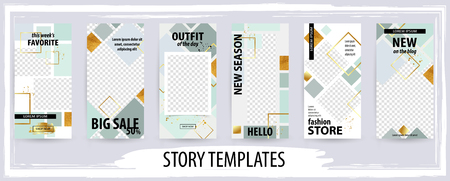 Trendy editable template for social networks stories, vector illustration. Design backgrounds for social media.のイラスト素材