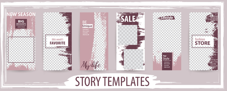 Trendy editable template for social networks story, vector illustration. Design backgrounds for social media.のイラスト素材