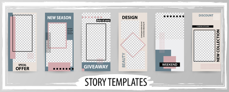 Trendy editable template for social networks story, vector illustration. Design backgrounds for social media.のイラスト素材