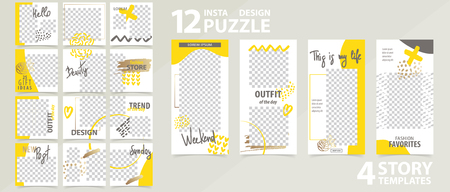 Trendy editable template for social networks stories and posts, vector illustration.のイラスト素材