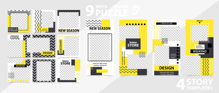 Trendy editable template for social networks stories and posts, vector illustration.のイラスト素材