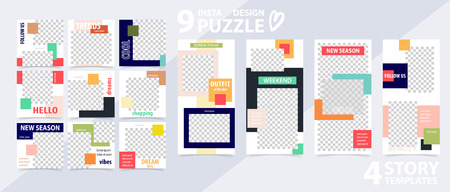 Trendy editable template for social networks stories and posts, vector illustration.のイラスト素材