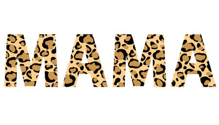 Leopard mama print vector illustration for chirt decor animal pattern