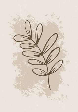 Botanical print boho minimalist printable wall art abstract home decor floral print bohemian art work, vectorのイラスト素材