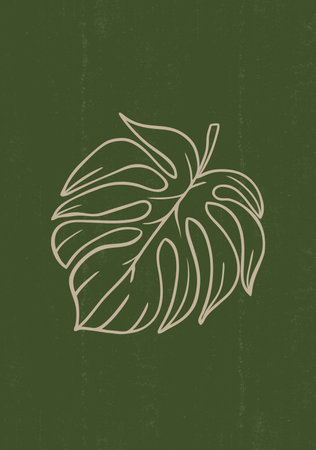 Botanical print boho minimalist printable wall art abstract home decor floral print bohemian art work, vectorのイラスト素材