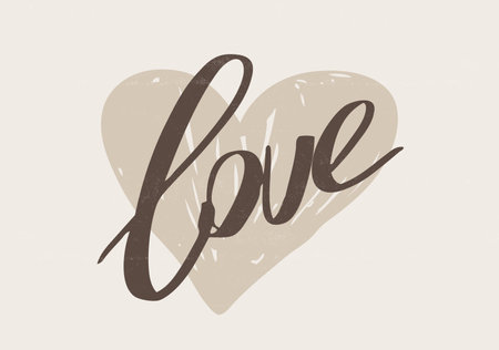 Abstract vintage love heart print boho minimalist wall art abstract home decor print art work vectorのイラスト素材