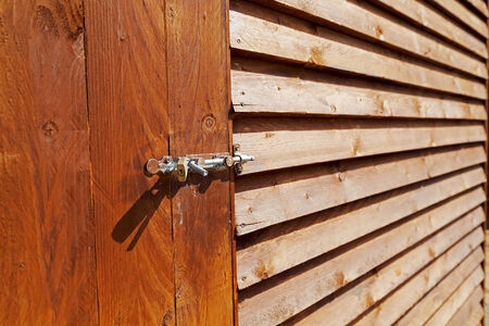 Wooden Shed and Lock Closeupの写真素材