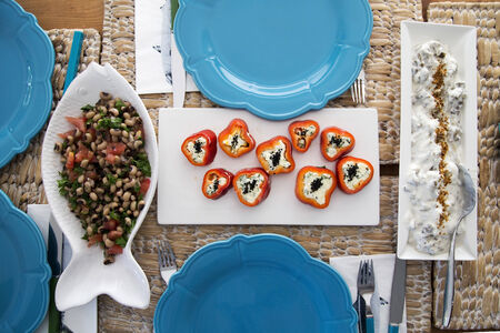 Turkish Homemade Meze as Appetizersの写真素材