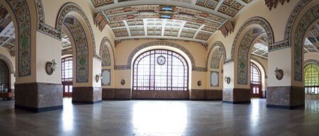 Interior panoramic view of historical Haydarpasa Train Station built in neo-classical structureのeditorial素材