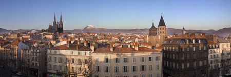 Panoramic view of Clermont-Ferrand city center, Fransaの写真素材